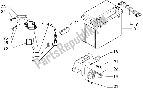 Toutes les pièces pour le Batterie du Piaggio X9 125 2000