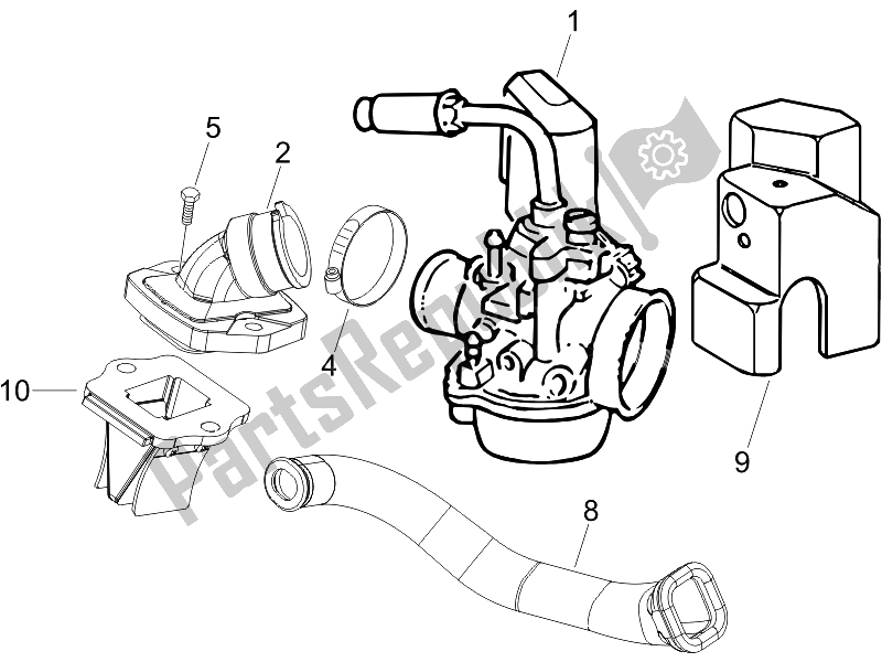 Toutes les pièces pour le Carburateur, Montage - Tuyau Union du Piaggio Liberty 50 2T Sport 2007