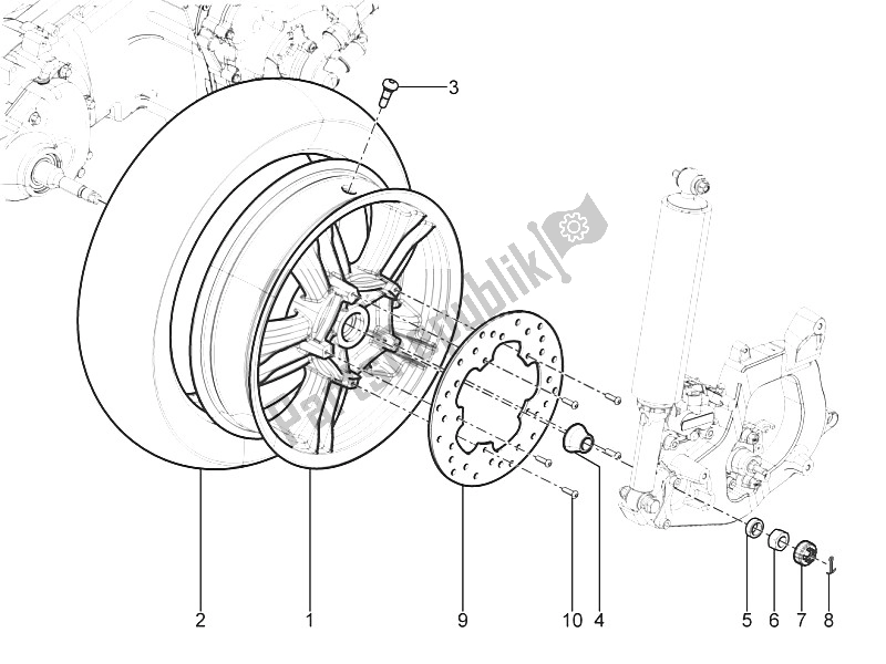 All parts for the Rear Wheel of the Piaggio MP3 125 Yourban ERL 2011