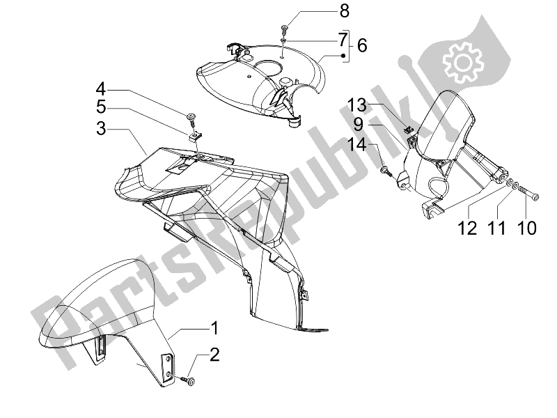 Toutes les pièces pour le Logement De Roue - Garde-boue du Piaggio NRG Power DT Serie Speciale D 50 2007