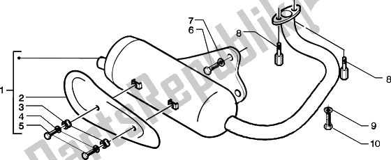 All parts for the Silencer of the Piaggio ZIP 50 4T 2002