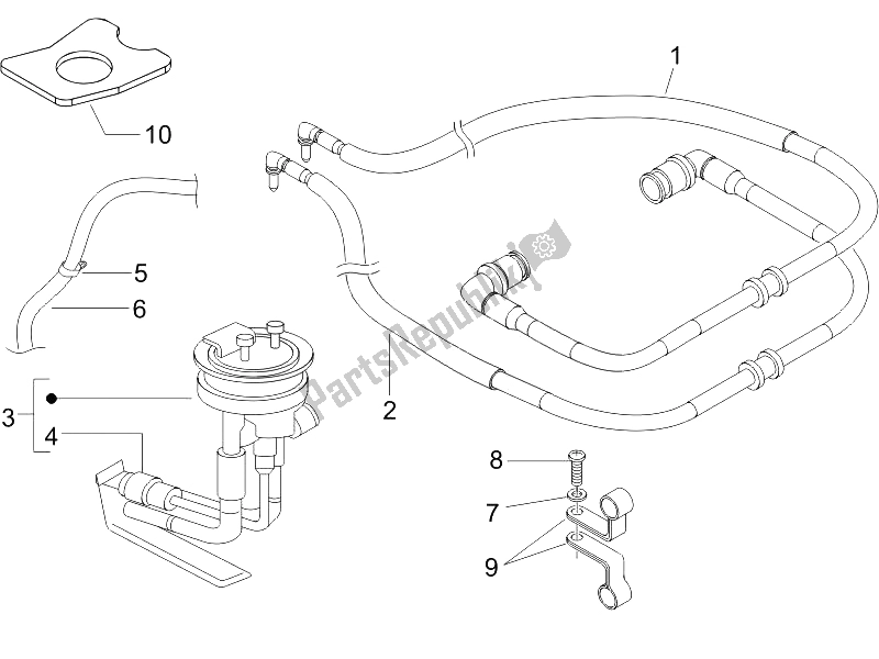 All parts for the Supply System of the Piaggio X9 500 Evolution 2006