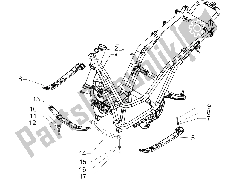 All parts for the Frame/bodywork of the Piaggio Beverly 500 Cruiser E3 2007