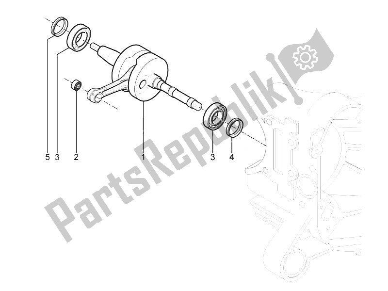 Todas las partes para Cigüeñal de Piaggio Typhoon 50 2T E3 CH 2011