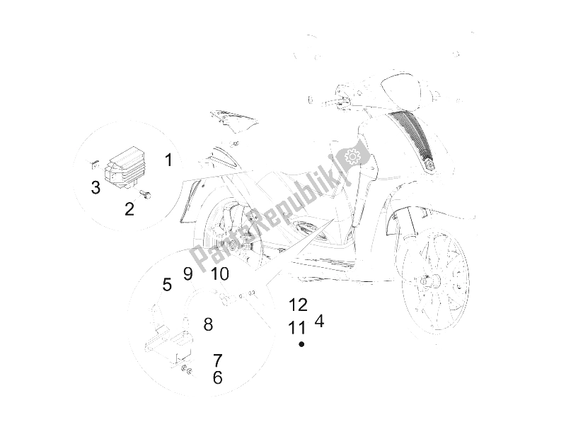 Wszystkie części do Regulatory Napi? Cia - Elektroniczne Jednostki Steruj? Ce (ecu) - H. T. Cewka Piaggio Liberty 50 2T MOC 2009