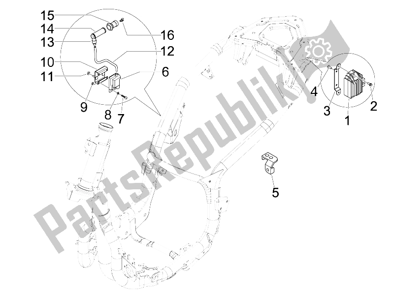 Toutes les pièces pour le Régulateurs De Tension - Unités De Commande électronique (ecu) - H. T. Bobine du Piaggio Carnaby 300 4T IE Cruiser 2009