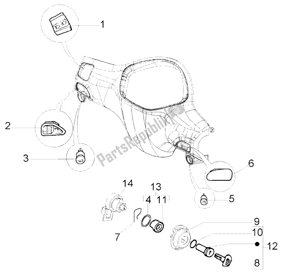 Toutes les pièces pour le Appareil électrique (2) du Piaggio Liberty 50 2T RST PTT AU D 2004