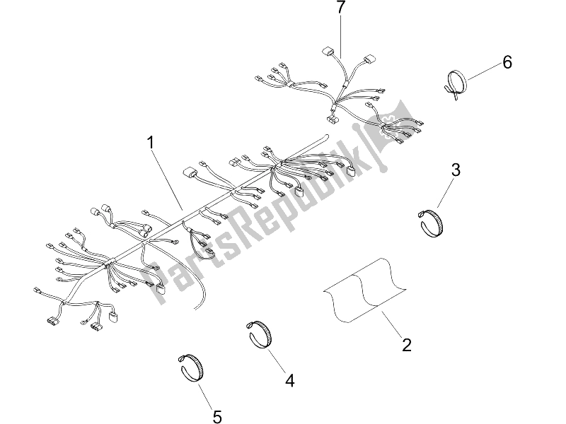 Todas as partes de Chicote De Cabos Principal do Piaggio Liberty 125 4T Sport 2006