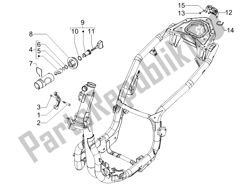 Todas las partes para Cerraduras de Piaggio Carnaby 200 4T E3 2007