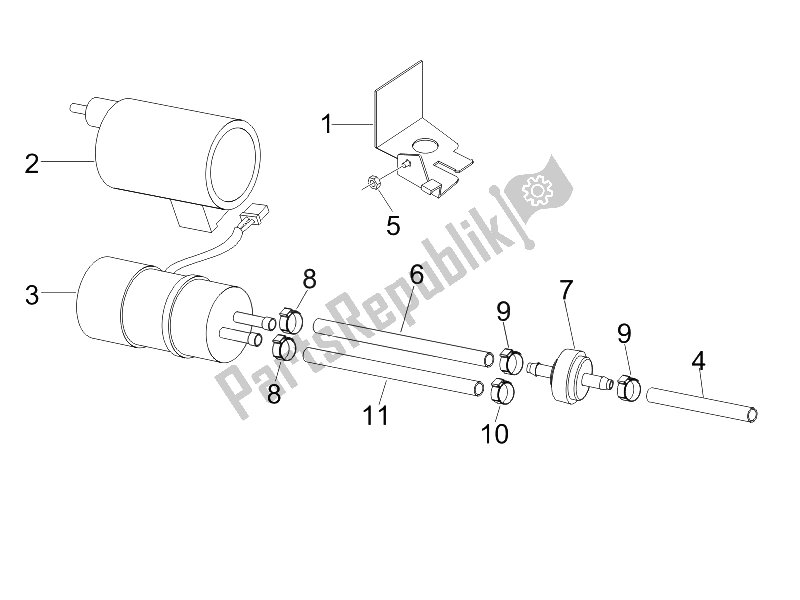 Tutte le parti per il Sistema Di Approvvigionamento del Piaggio Liberty 125 4T E3 UK 2006