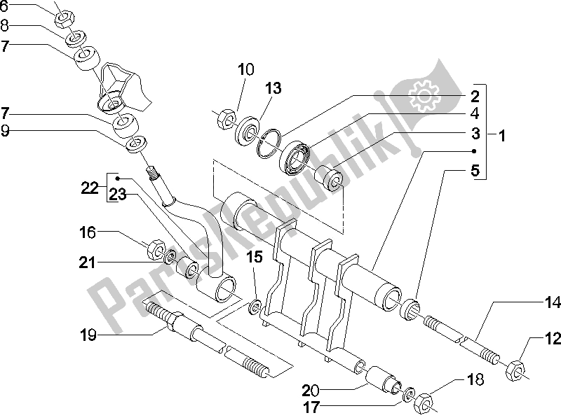 Todas las partes para Brazo Oscilante de Piaggio Beverly 500 IE E3 2006