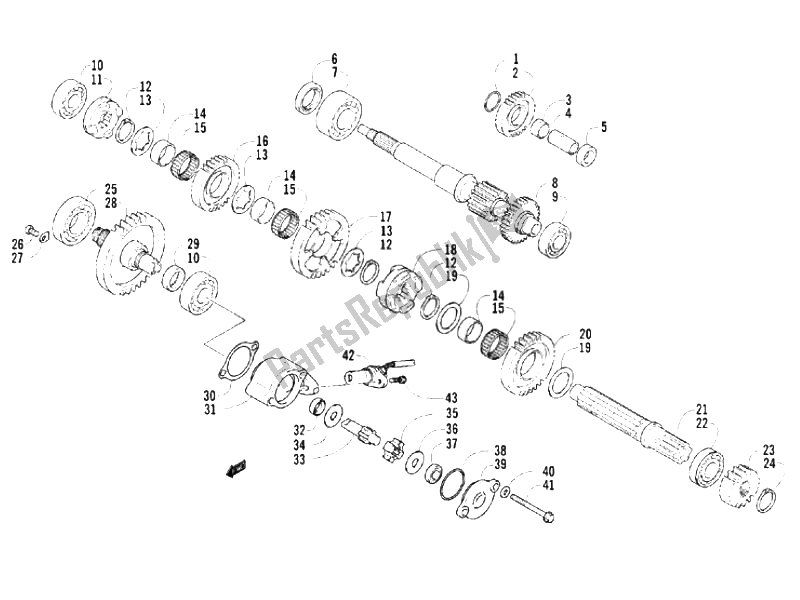 All parts for the Reduction Unit of the Piaggio Trackmaster 400 Passo Corto 2006