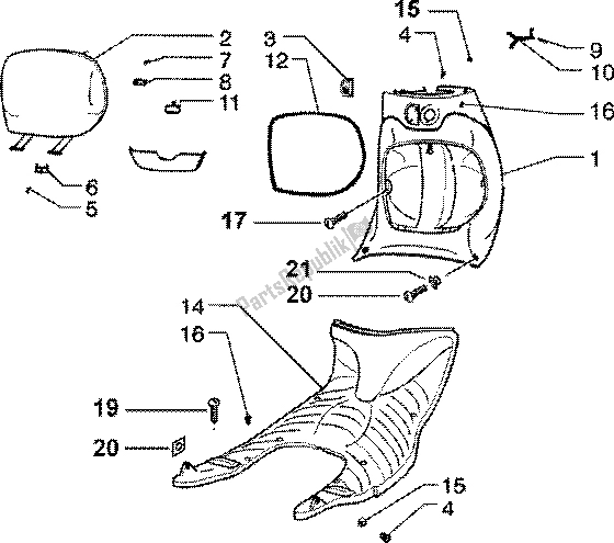 Toutes les pièces pour le Tapis En Caoutchouc Dans La Boîte à Gants Avant du Piaggio ZIP 125 4T 2000