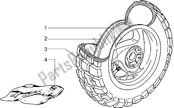 Tutte le parti per il Ruota Posteriore del Piaggio Typhoon 50 XR 2000