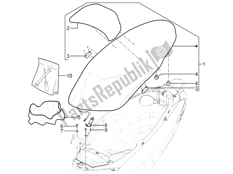 All parts for the Saddle/seats of the Piaggio MP3 125 Yourban ERL 2011