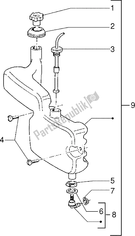 All parts for the Oil Tank of the Piaggio NRG Extreme 50 1999