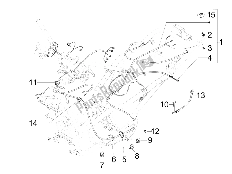 Tutte le parti per il Cablaggio Principale del Piaggio X7 125 IE Euro 3 2009