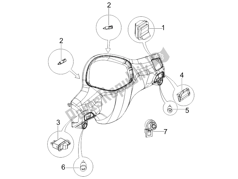 All parts for the Selectors - Switches - Buttons of the Piaggio Liberty 50 2T MOC 2009