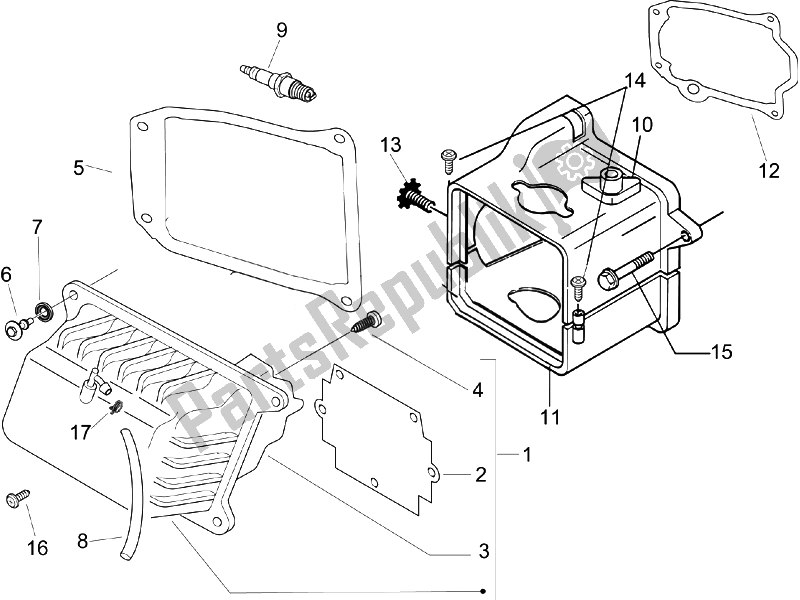Alle onderdelen voor de Kleppendeksel van de Piaggio Liberty 50 4T PTT D 2007