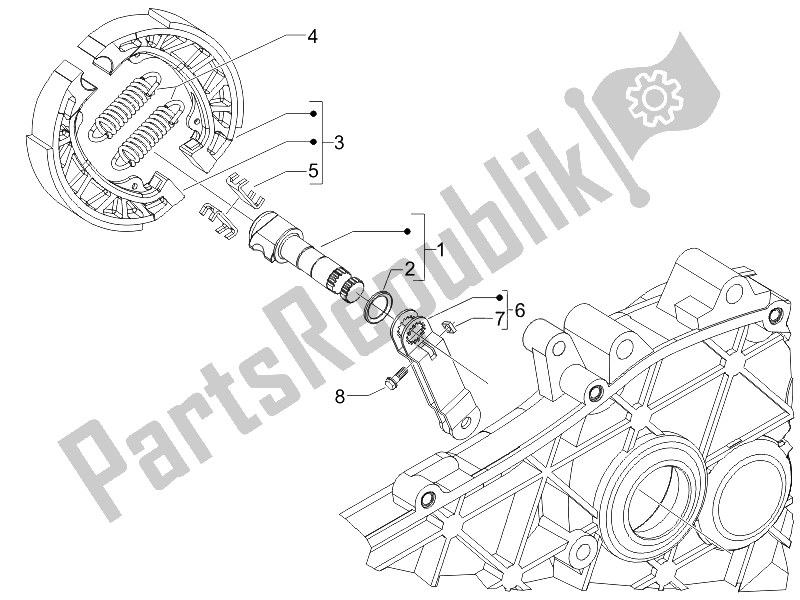 All parts for the Rear Brake - Brake Jaw of the Piaggio Liberty 125 4T E3 2006