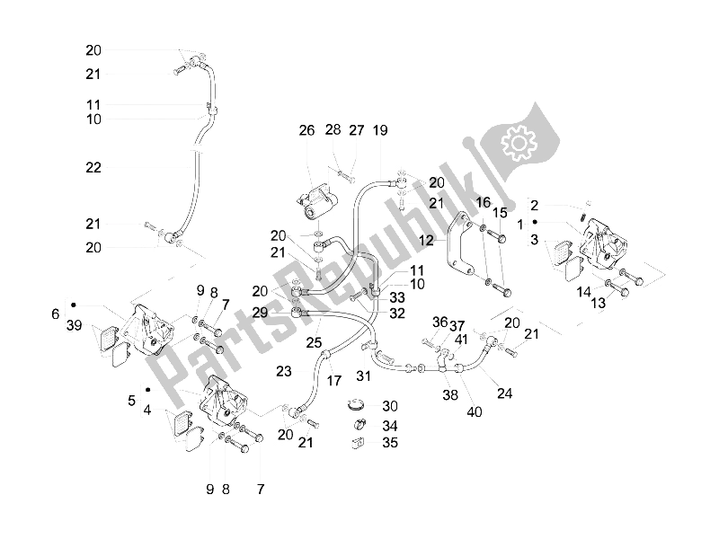 Todas las partes para Tubos De Frenos - Pinzas de Piaggio X9 250 Evolution 2006