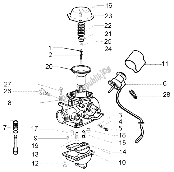 Tutte le parti per il Carburatore (2) del Piaggio Liberty 200 Leader RST 2002
