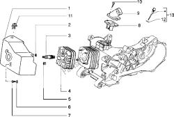 Cylinder head-cooling hood-inlet and induction pipe