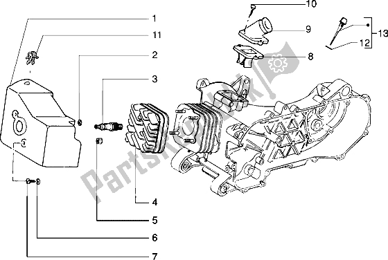 Toutes les pièces pour le Culasse-refroidissement Du Capot-entrée Et Tuyau D'induction du Piaggio Typhoon 50 M Y 2004