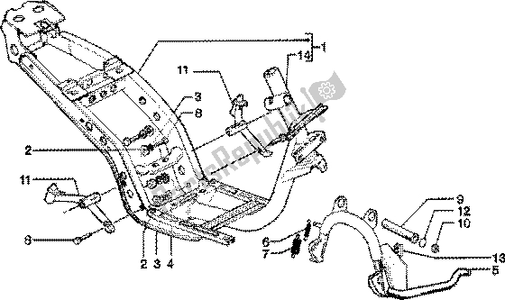 Toutes les pièces pour le Pied Central Chasis du Piaggio Skipper 150 4T 2000