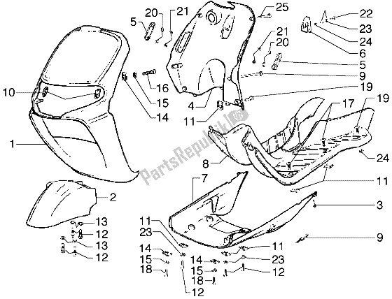 Wszystkie części do Przednia Os? Ona-podnó? Ek-spoiler Piaggio Diesis 50 2001