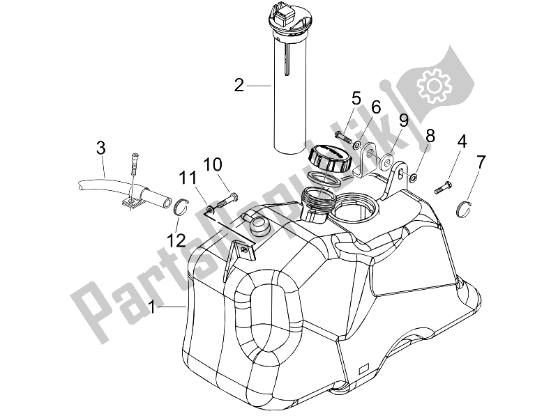 Alle onderdelen voor de Benzinetank van de Piaggio Beverly 250 IE E3 2006