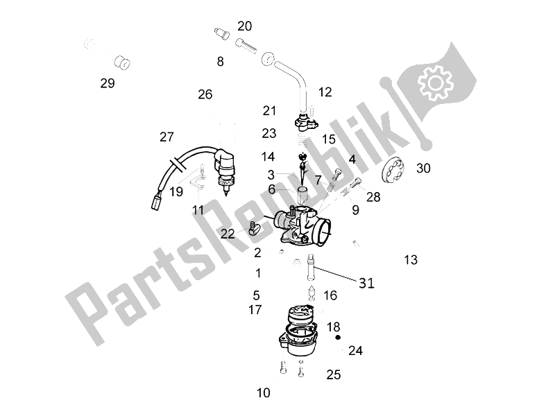 All parts for the Carburetor's Components of the Piaggio Liberty 50 2T MOC 2009