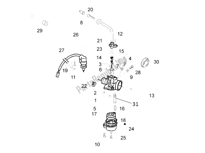 All parts for the Carburetor's Components of the Piaggio Liberty 50 2T MOC 2009