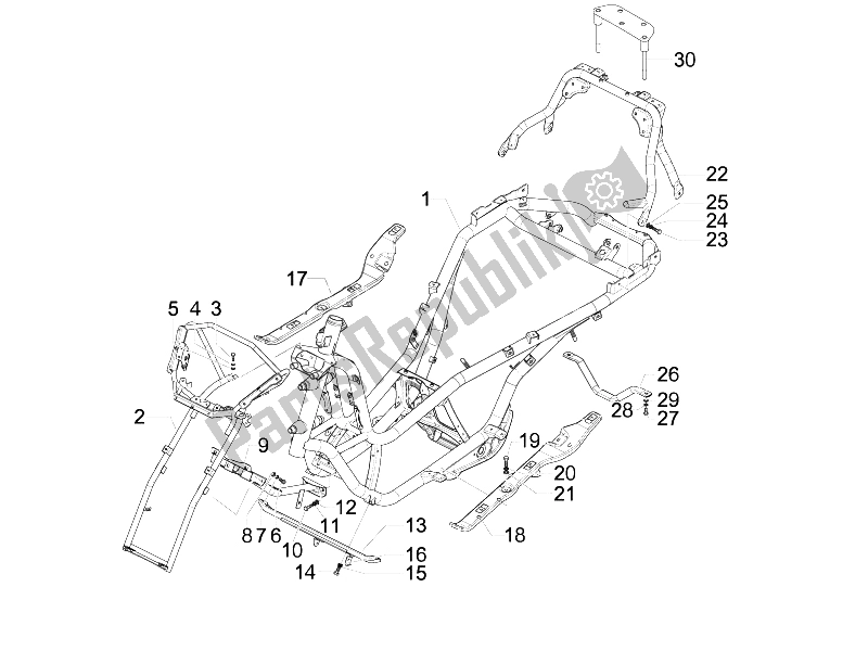 Toutes les pièces pour le Cadre / Carrosserie du Piaggio MP3 125 IE 2008