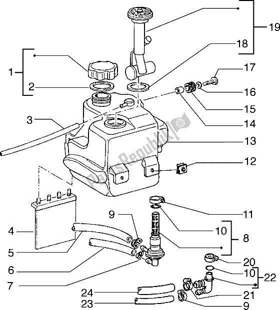 Toutes les pièces pour le Réservoir D'essence du Piaggio Typhoon 125 X 2003