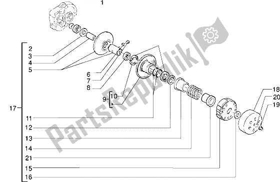 Tutte le parti per il Puleggia Condotta del Piaggio Skipper 125 1998