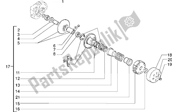 Toutes les pièces pour le Poulie Menée du Piaggio Skipper 125 1998