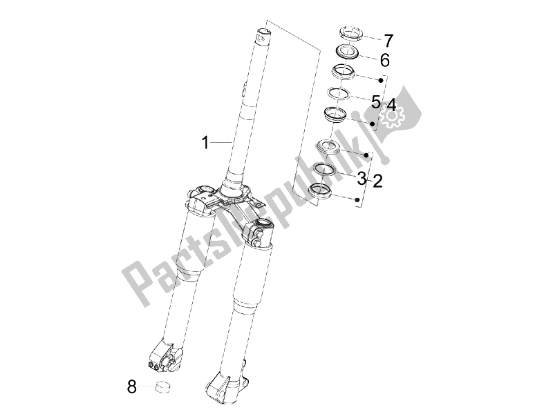 Todas as partes de Garfo / Tubo De Direção - Unidade De Rolamento De Direção do Piaggio Liberty 125 4T E3 2006