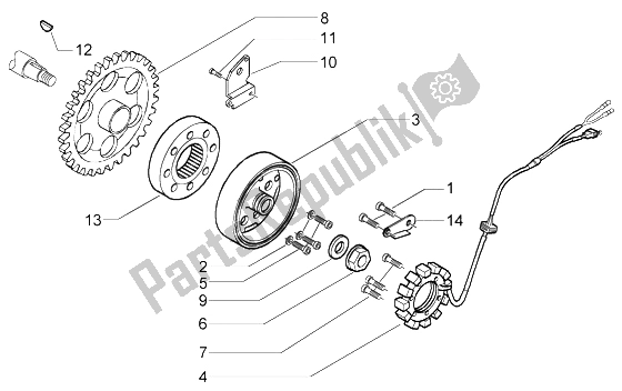 Todas las partes para Volante Magneto de Piaggio X9 500 Evolution ABS 2004