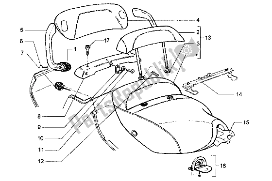 All parts for the Saddle of the Piaggio Hexagon LX 125 1998