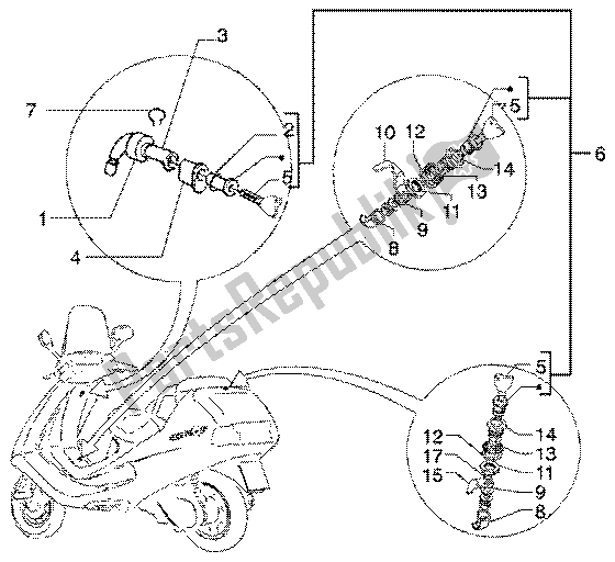 All parts for the Lock of the Piaggio Super Hexagon GTX 125 2003