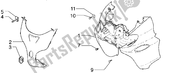 Toutes les pièces pour le Bouclier du Piaggio X9 500 2004