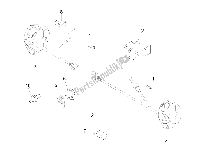 Todas las partes para Selectores - Interruptores - Botones de Piaggio Beverly 500 Cruiser E3 2007