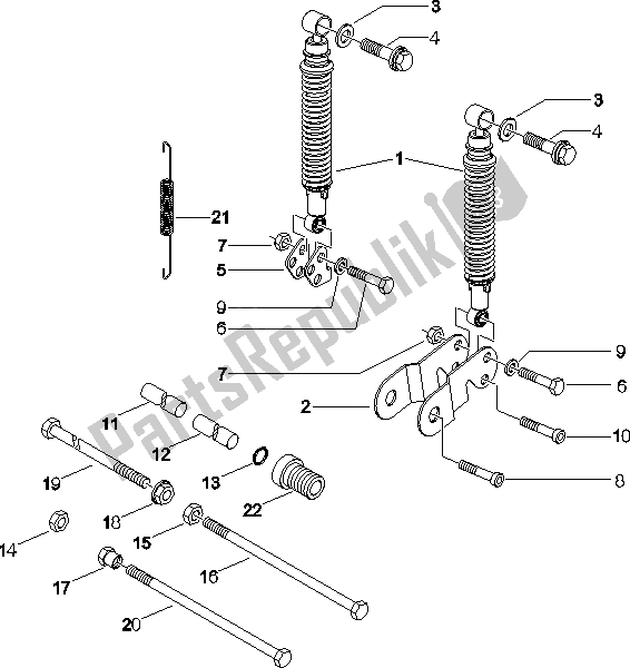 Toutes les pièces pour le Suspension Arrière - Amortisseur / S du Piaggio X8 125 Premium Euro 3 2007