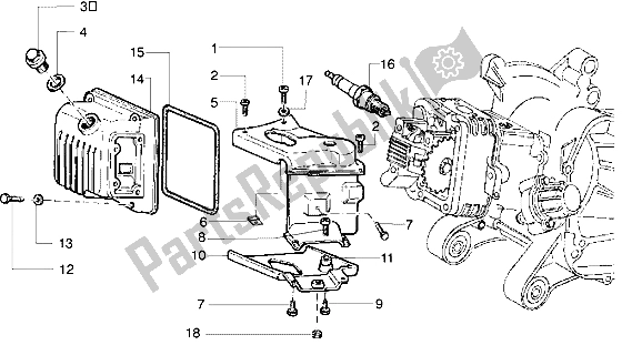 Todas las partes para Cubierta De Tapa De Cilindro de Piaggio Liberty 125 1998