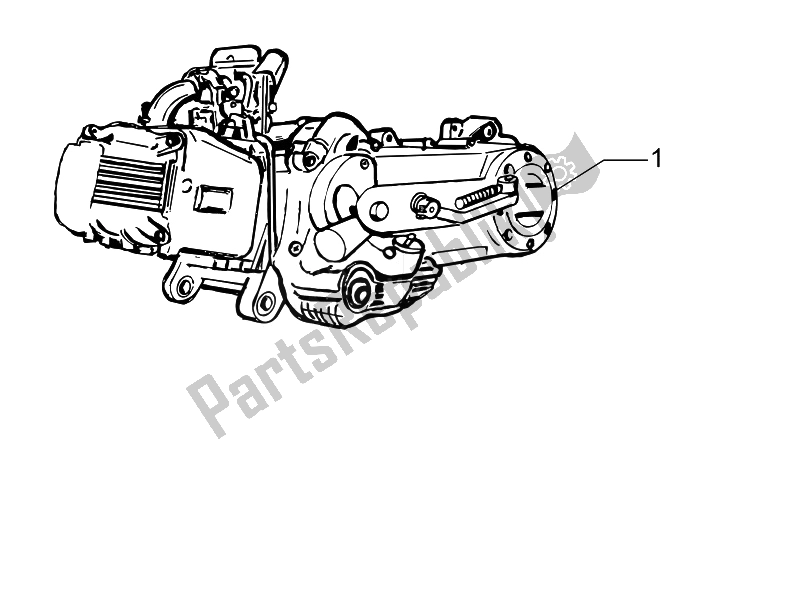 All parts for the Engine, Assembly of the Piaggio FLY 50 4T USA 2007