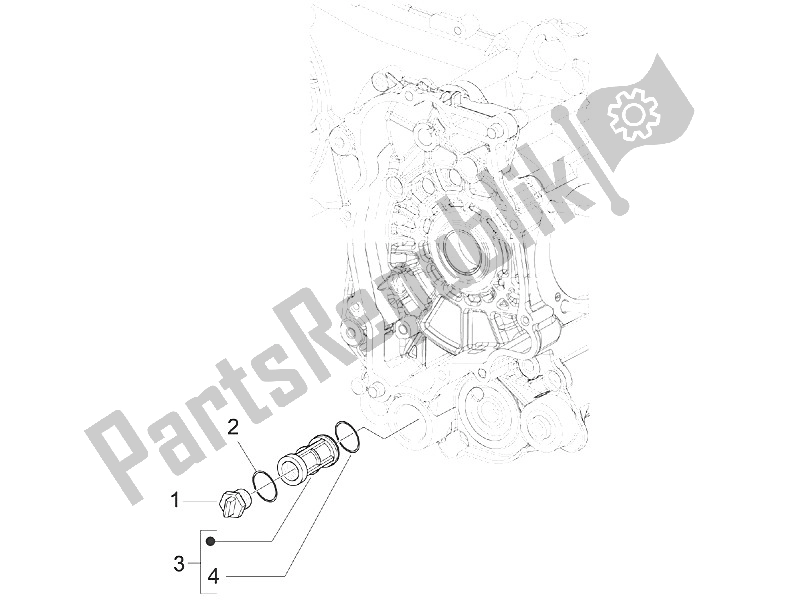 Toutes les pièces pour le Couvercle Magnéto Volant - Filtre à Huile du Piaggio FLY 50 4T 4V USA 2011