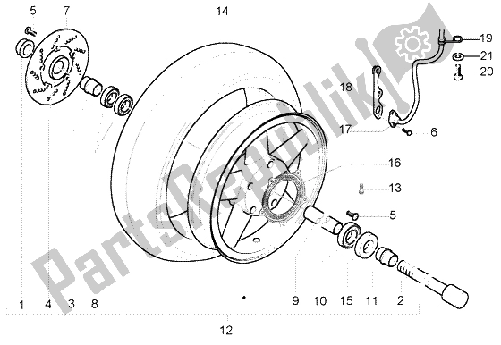 Tutte le parti per il Ruota Anteriore (abs) del Piaggio X9 500 Evolution ABS 2004