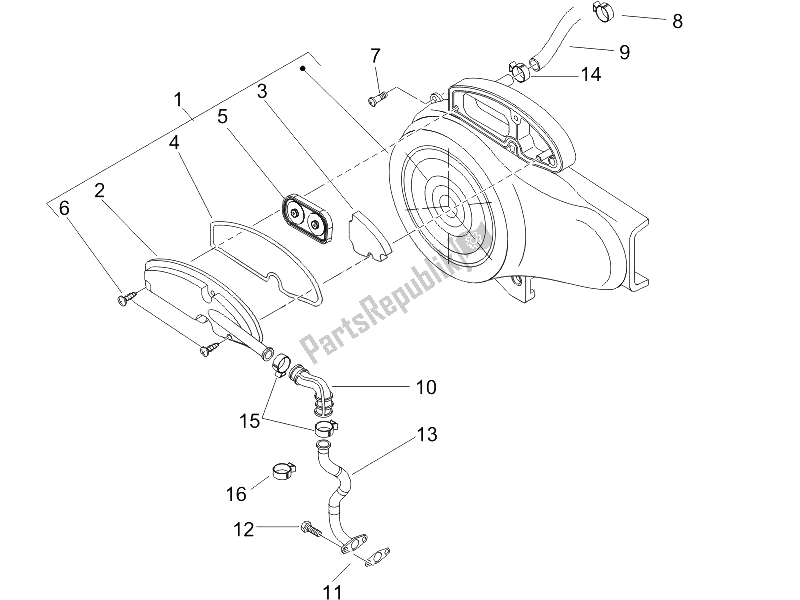 Toutes les pièces pour le Boîte à Air Secondaire du Piaggio Liberty 50 4T Delivery 2006