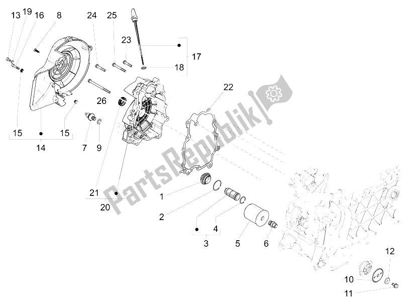 Wszystkie części do Os? Ona Iskrownika Ko? A Zamachowego - Filtr Oleju Piaggio Liberty 125 Iget 4T 3V IE ABS 2015